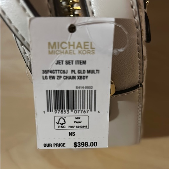 Michael Kors Jet Set Cream and Gold Women's Bag with Chain NWT $398 retail - Picture 5 of 9